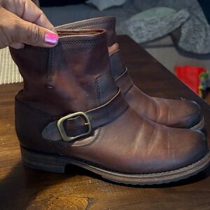 Frye Veronica redwood Leather Ankle Booties